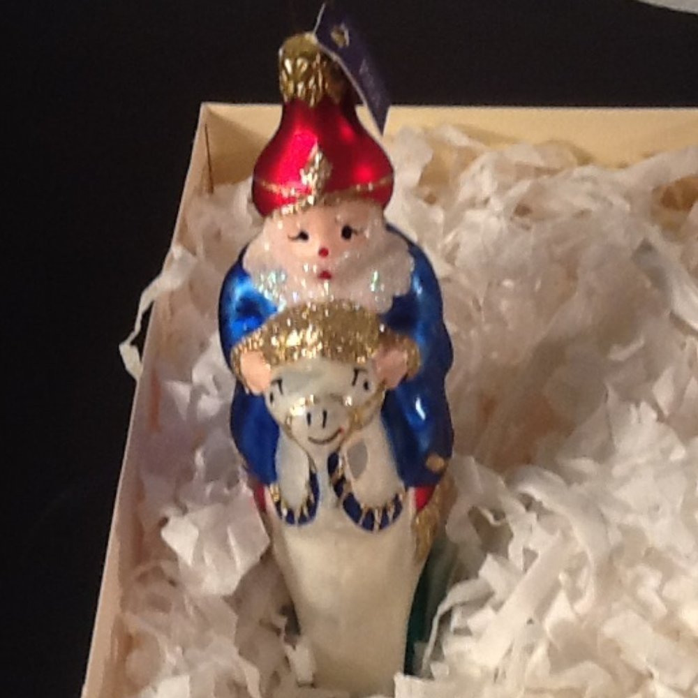 Wise Man Blown Glass Ornament Hand Painted Poland
